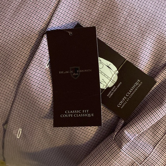 NEW WITH TAGS! Black Brown 1826 Classic Fit Men’s dress shirt - Picture 3 of 5